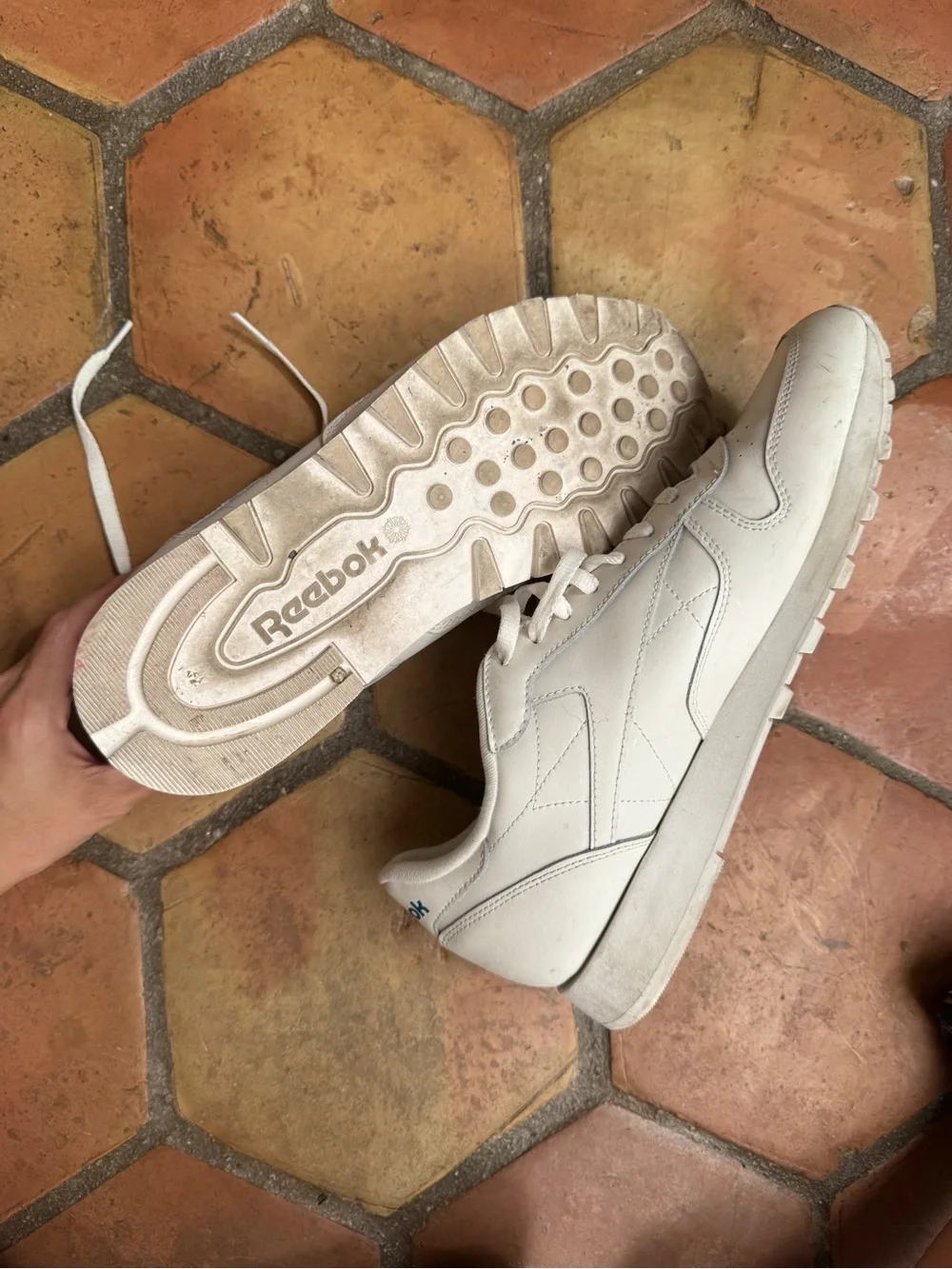 Reebok White Low-Top Leather Sneakers